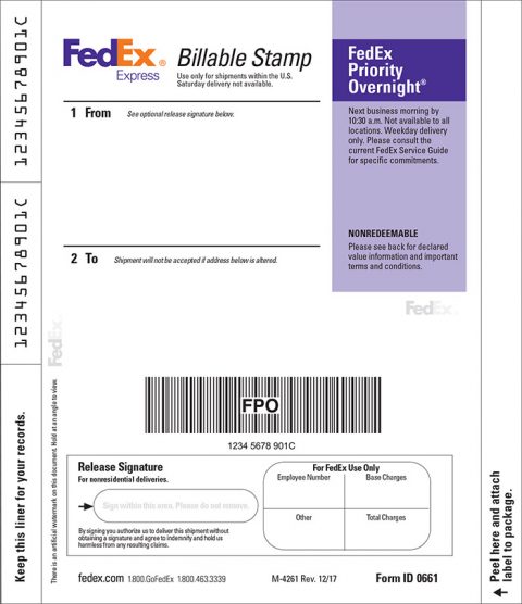 FedEx Overnight return label | One Test for Cancer